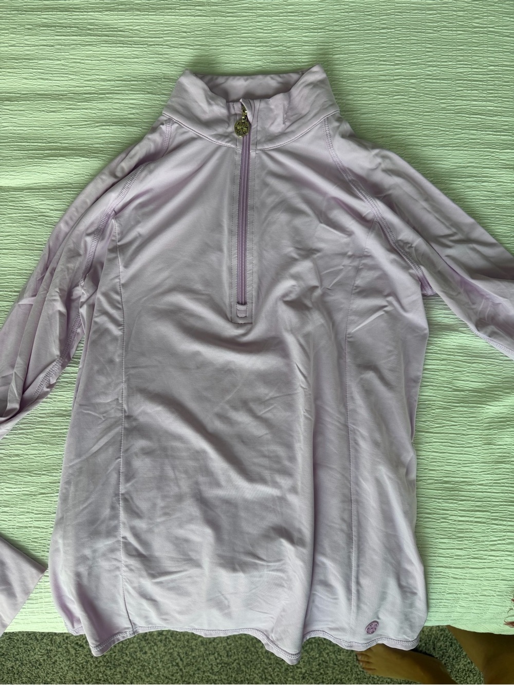 Lilly Pulitzer Light Lavender Quarter-Zip Turtleneck Pullover